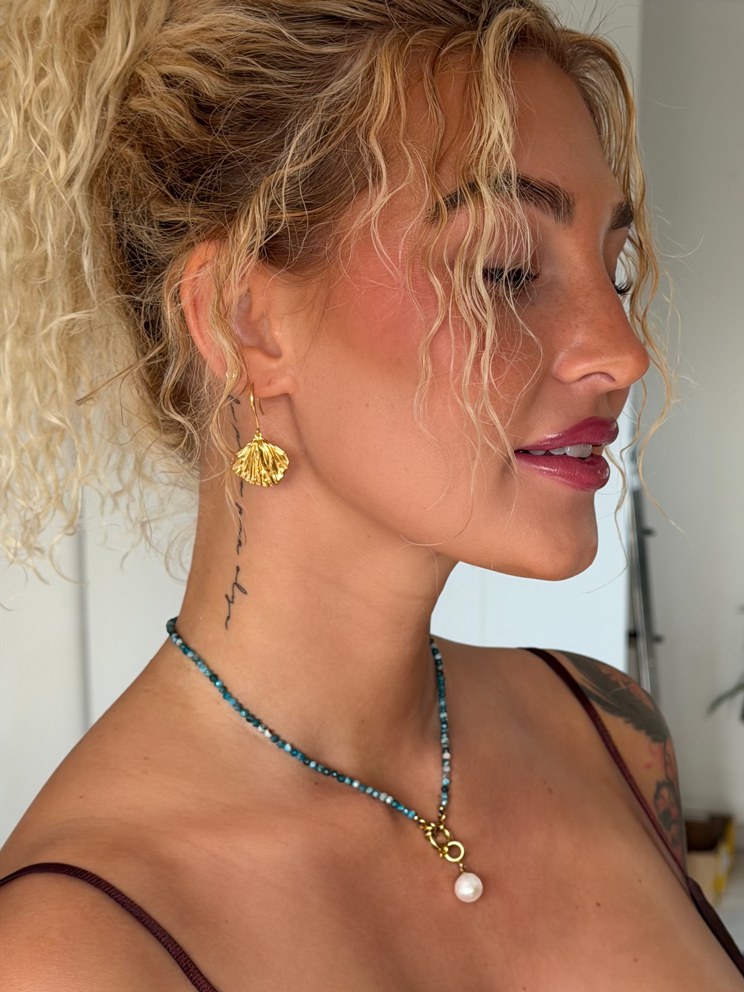 Apatit - Halskette mit Perlenanhänger