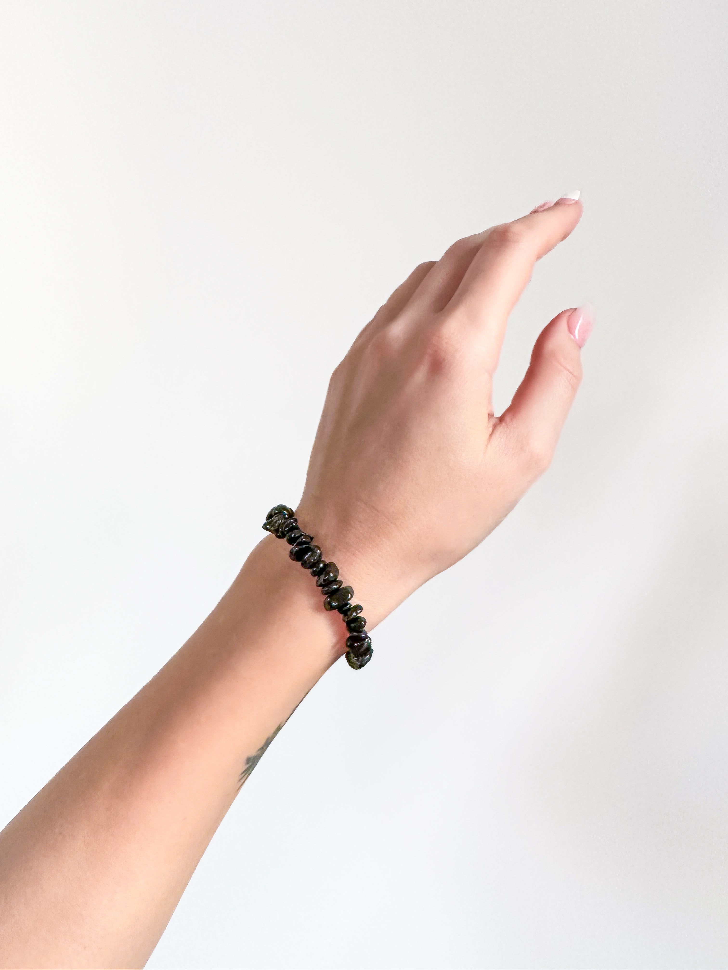 Schwarzer Schörl - Splitter Armband